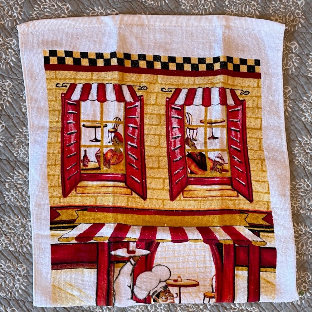 Cute Italian Chef Tea Towels and Pot Holders Set for Kitchen NWT - Picture 6 of 7